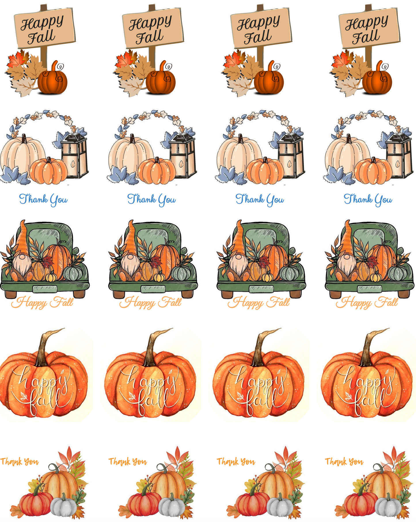 Fall 2" Sticker Label Sheet