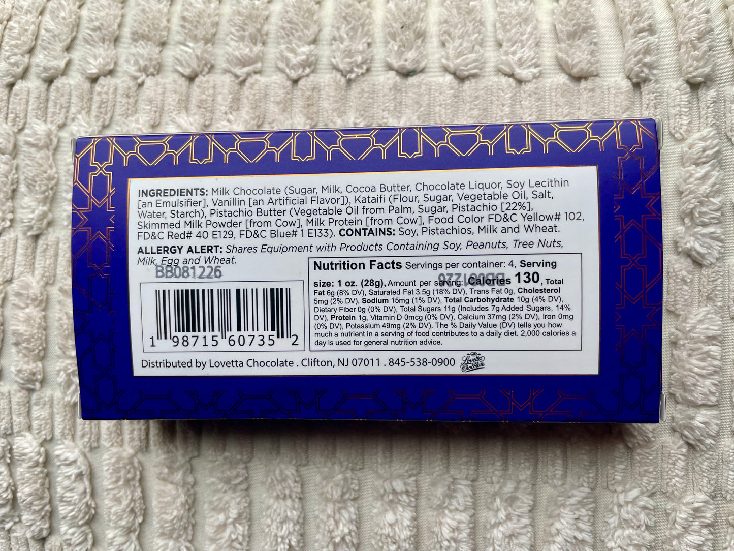 Original Dubai Chocolate Knafeh Pistacho Bar