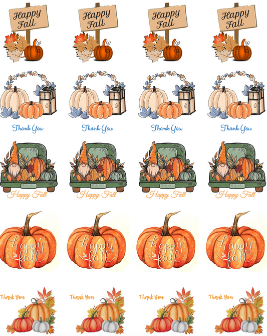 Fall 2" Sticker Label Sheet